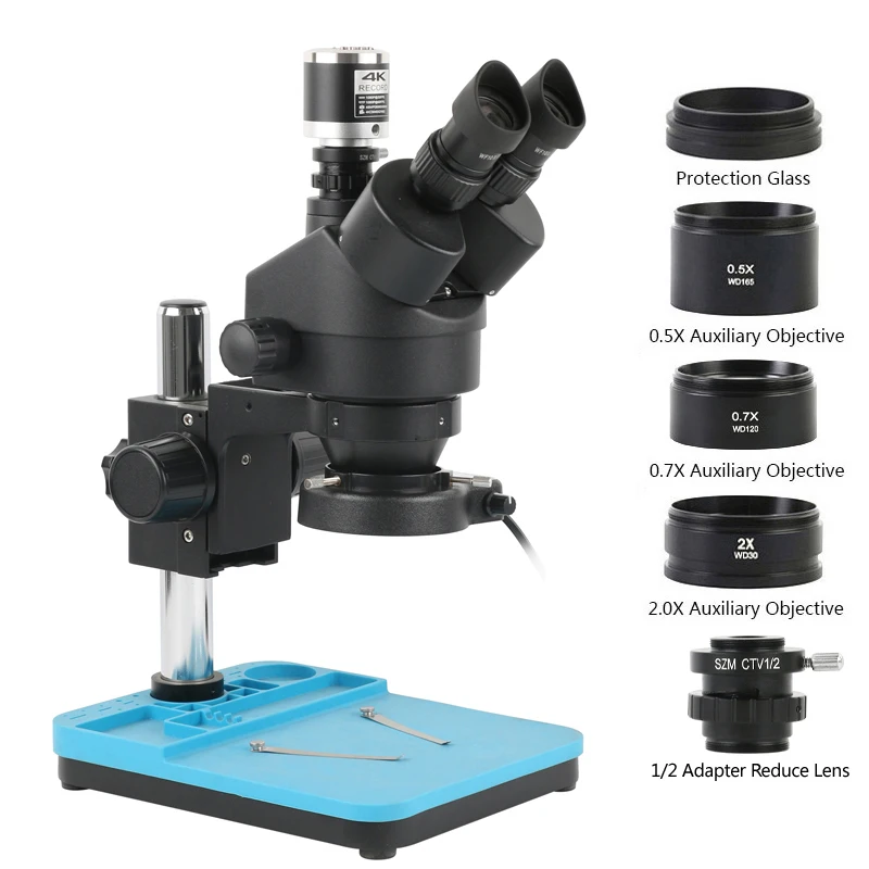 Simul-Focal Industrial Microscope 4K Hdmi - 7X-90X Simul-Focal Zoom Trinocular Stereo Microscope