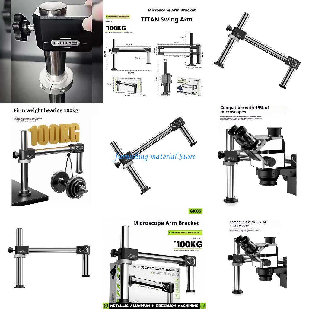 Articulating Arm Boom Stand Microscope - Y5GD Stereo Microscope Double Arm Boom