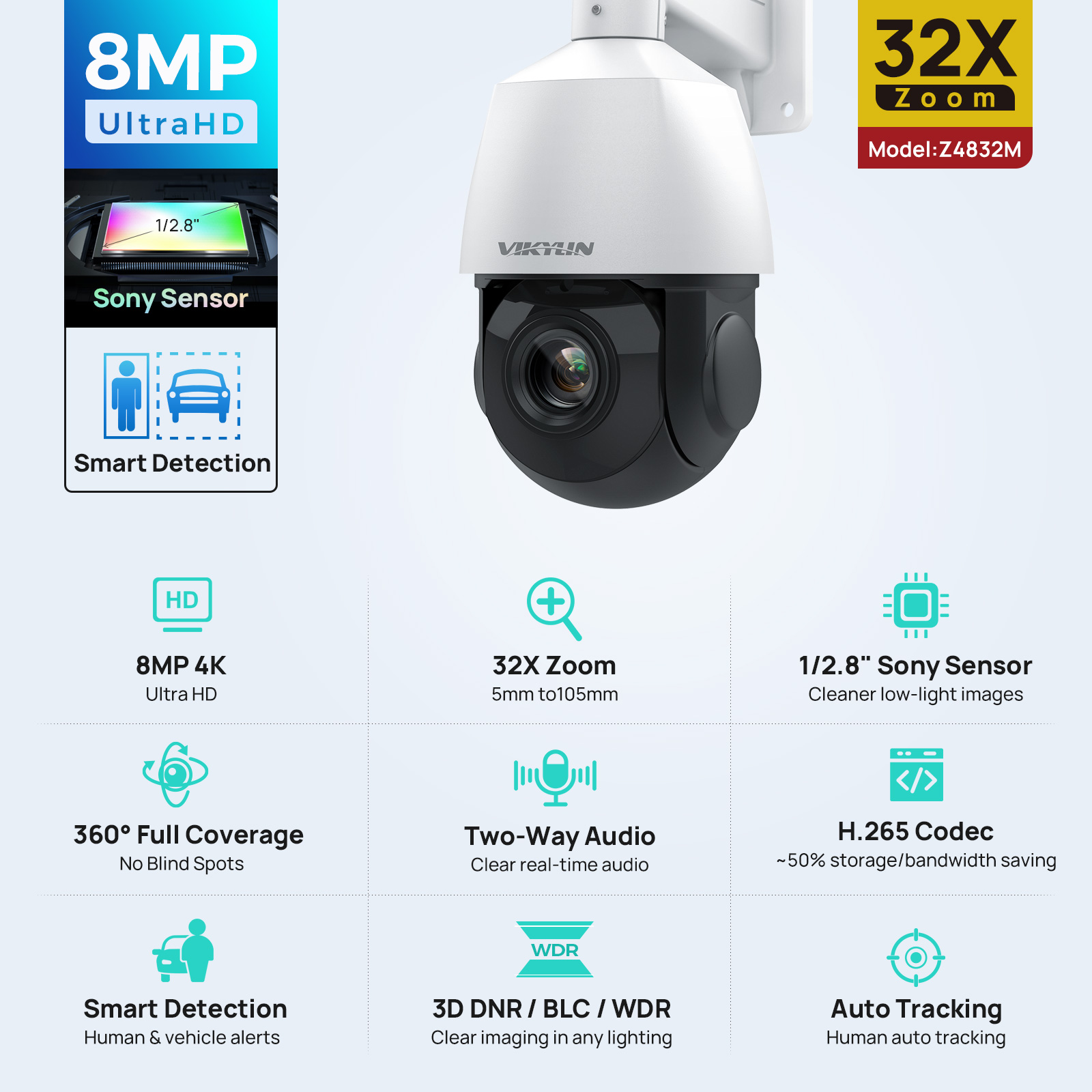 Vikylin 4K 8MP PTZ 32X Zoom 10 - 4K Microscope Camera Sony Sensor 评论和价格