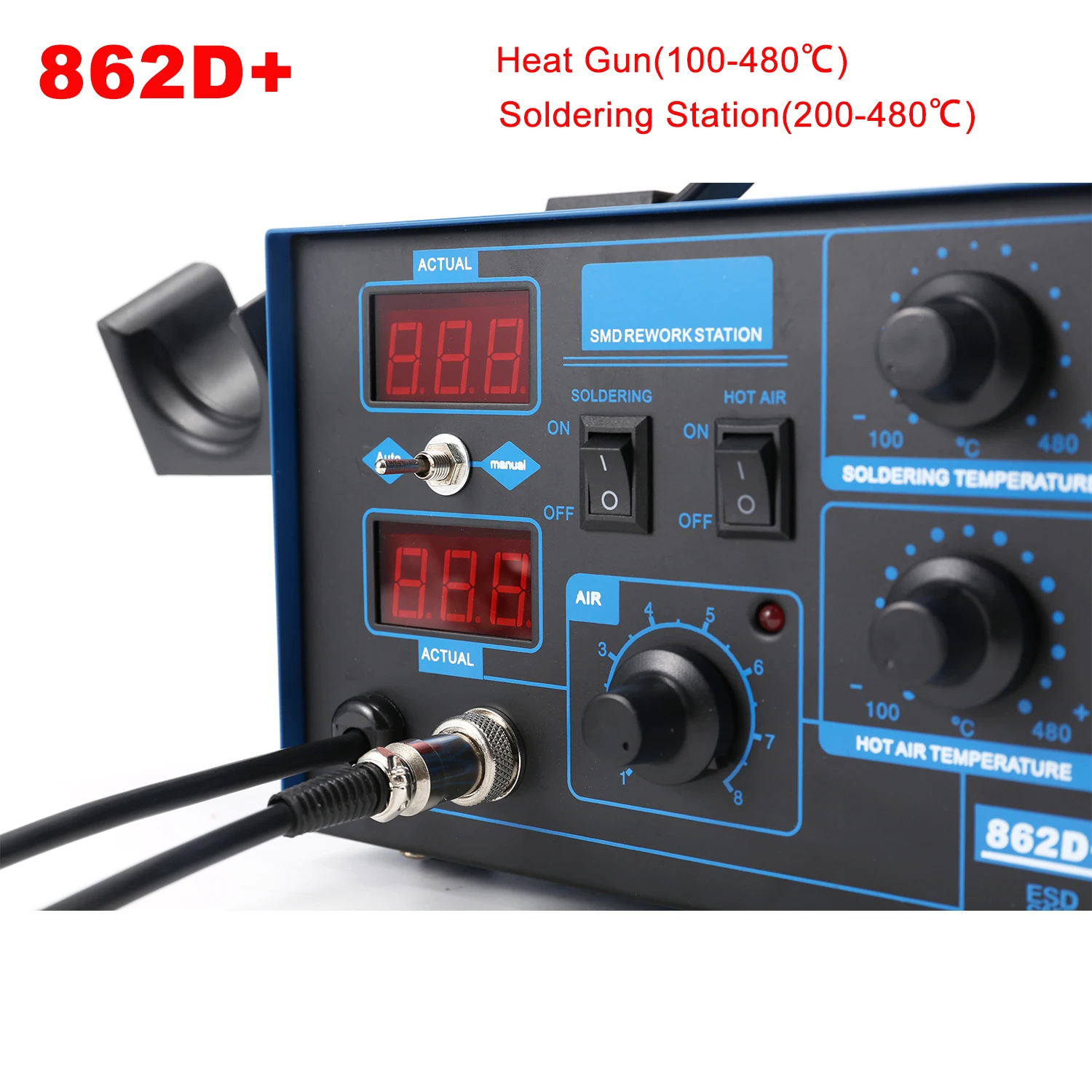 862D+ Soldering Station 2 In 1 - 2 In 1 Soldering Rework Station 750W 评论和价格