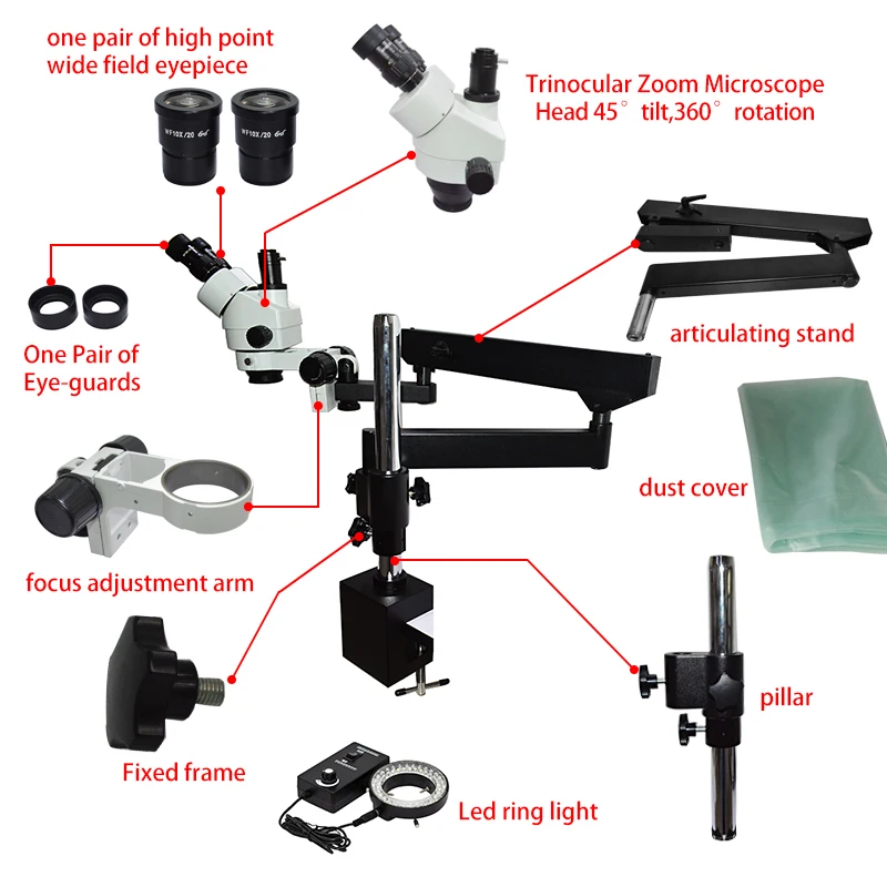 Flexible Moving Articulated Ar - Articulating Arm Boom Stand Microscope 评论和价格
