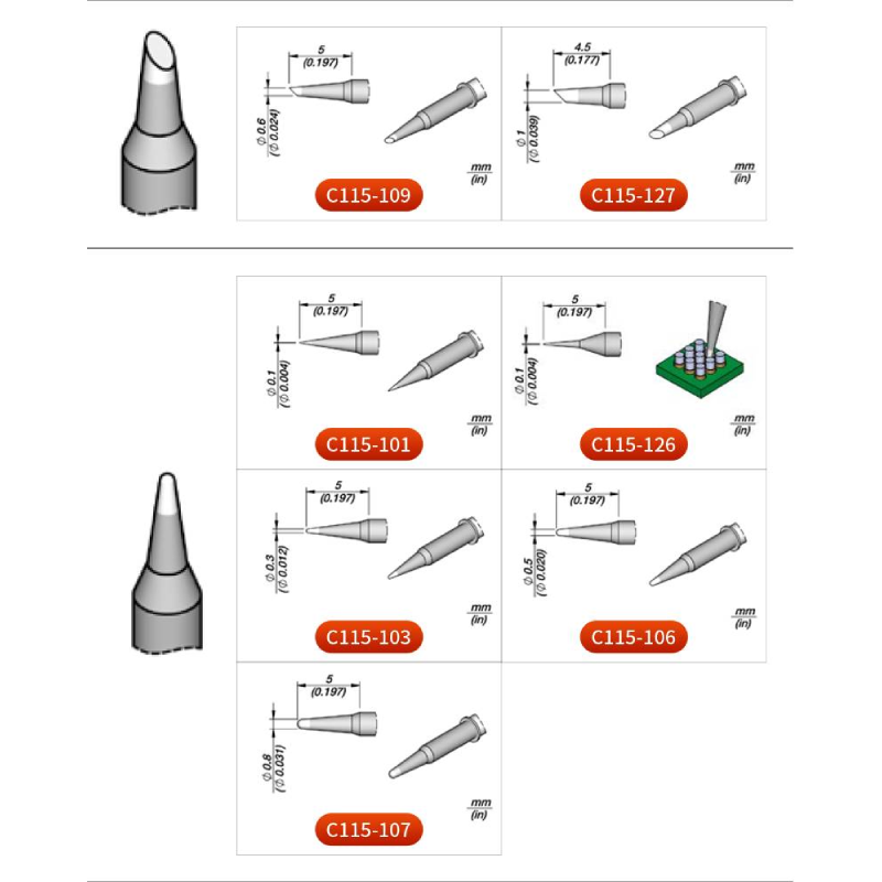 Original JBC C115 Cartridges S - C115 Nano Soldering Iron Station 评论和价格