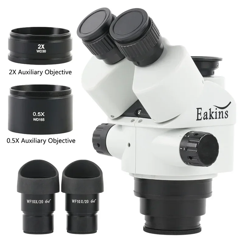 Black 3.5X 90X 7X-45X Simul-Fo - Trinocular Stereo Microscope 7X-45X 评论和价格