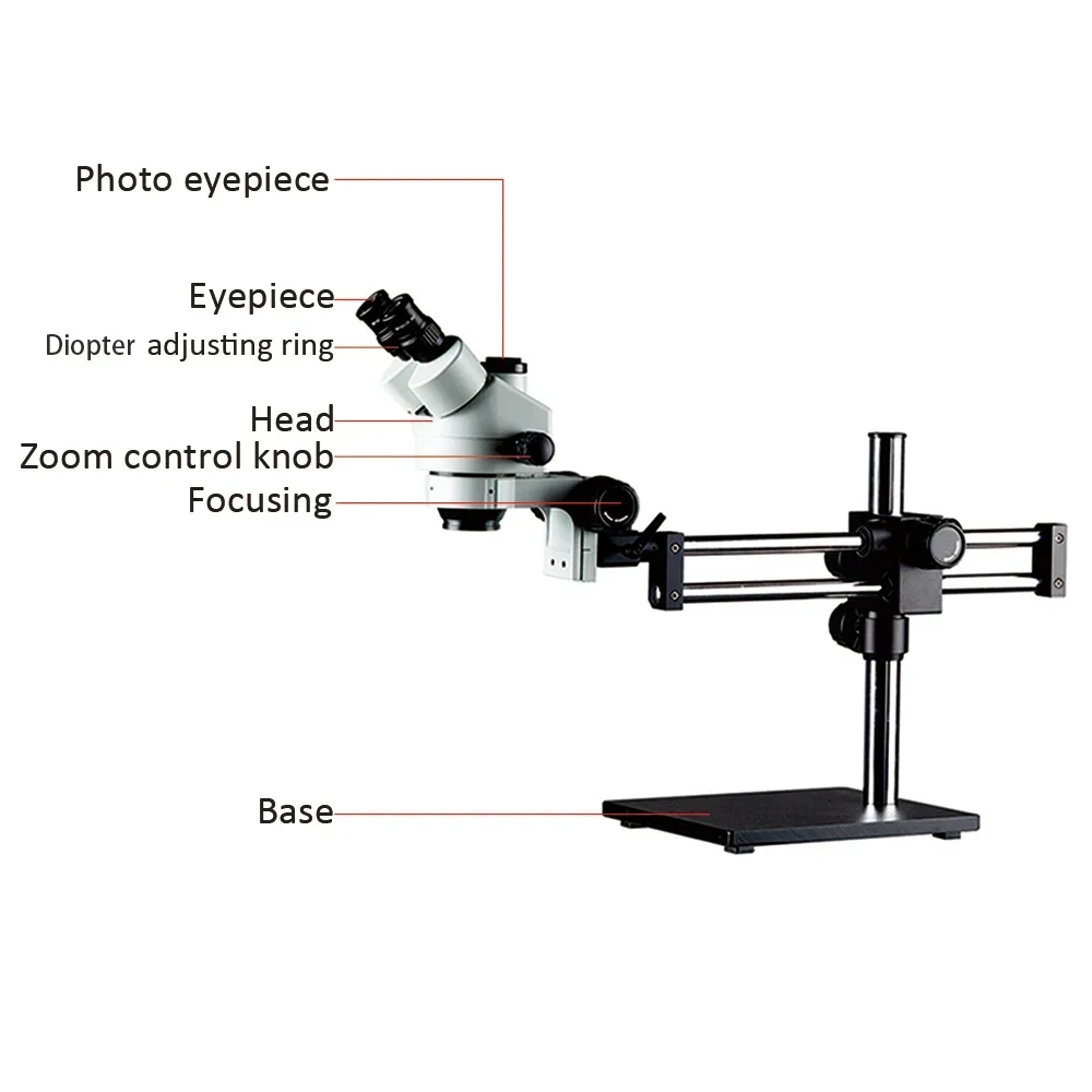 2026/Steady Base Double Boom S - Trinocular Stereo Microscope 7X-45X 评论和价格