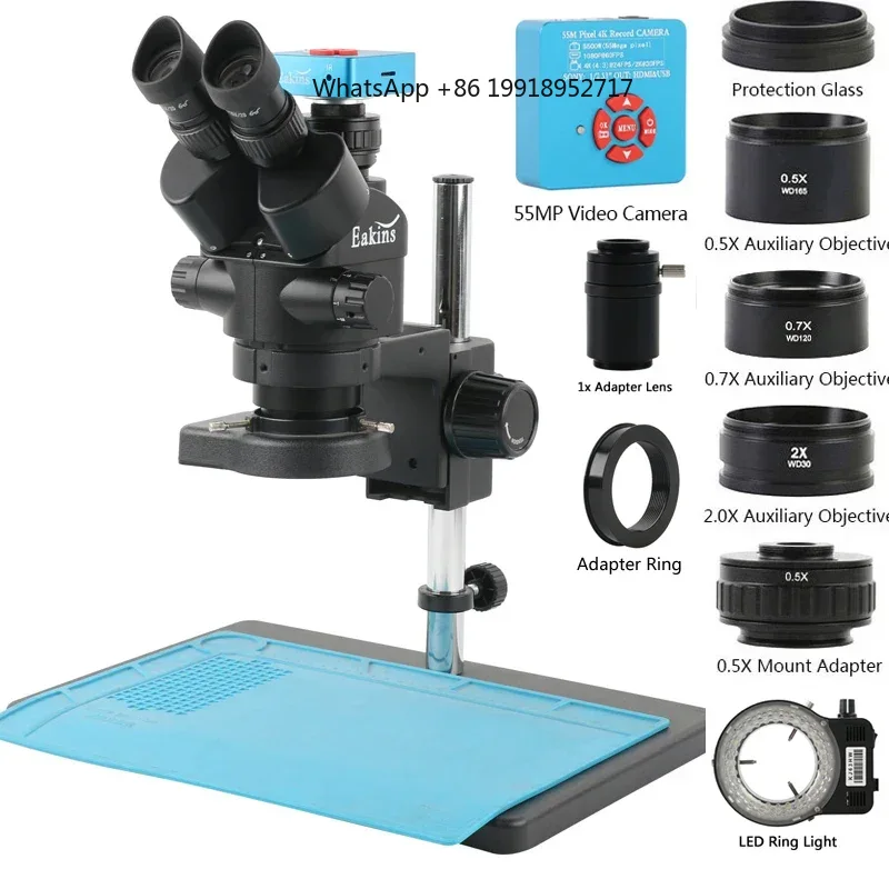Eakins Zoom 3.5-90X Trinocular - Simul-Focal Industrial Microscope 4K Hdmi 评论和价格