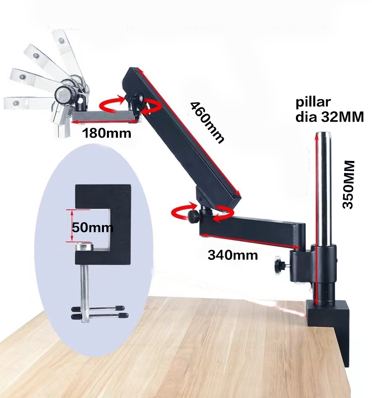 Flexible Articulated Arm Large - Articulating Arm Boom Stand Microscope 评论和价格