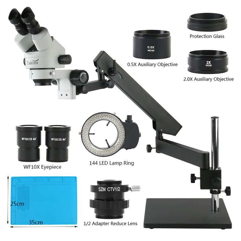 Articulating Arm Desktop Base  - Trinocular Stereo Microscope 7X-45X 评论和价格