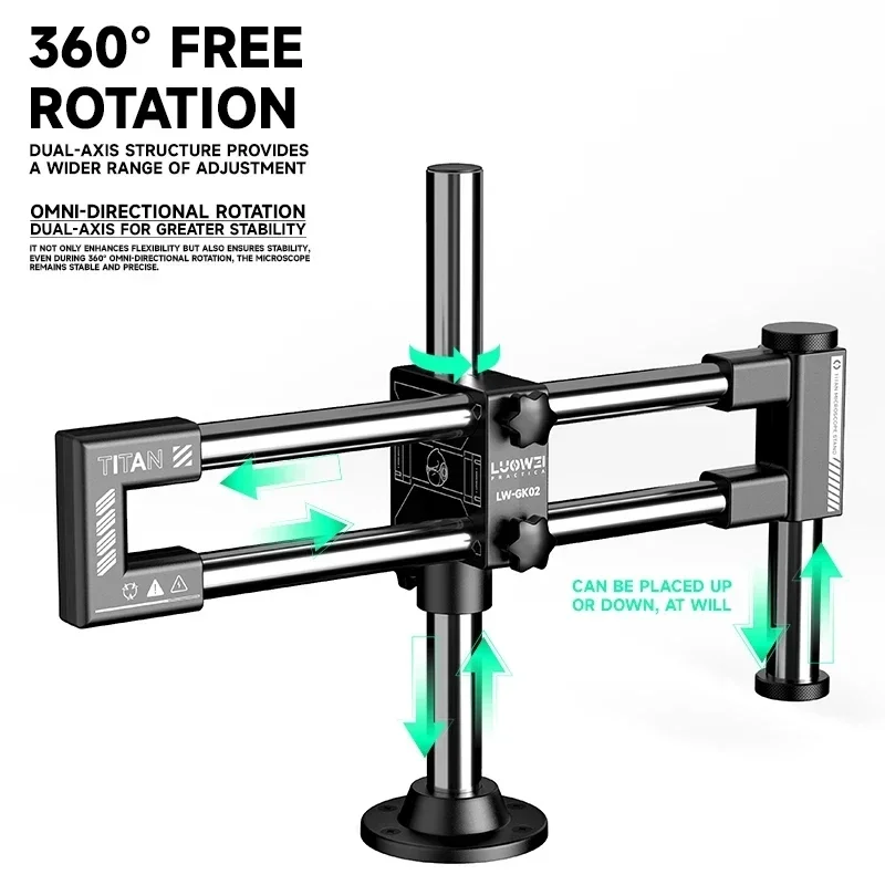 LUOWEI LW-GK02 Biaxal Double B - Articulating Arm Boom Stand Microscope 评论和价格