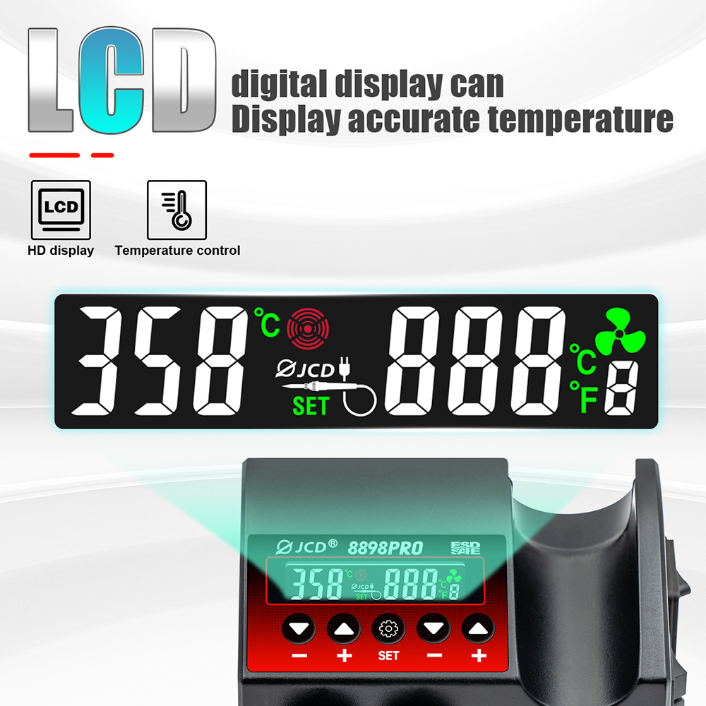 JCD 8898Pro 2 in 1 Soldering S - 2 In 1 Soldering Rework Station 750W 评论和价格